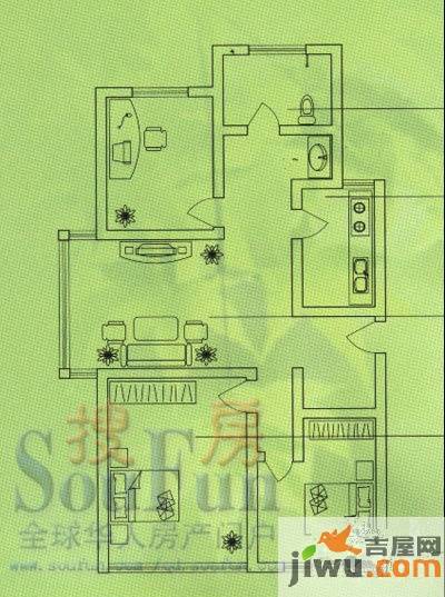 锦绣江南2室2厅1卫112.5㎡户型图