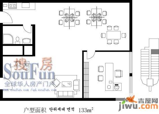 青岛启阳国际普通住宅133㎡户型图