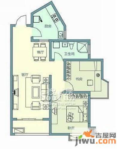 海信慧园2室2厅1卫98㎡户型图