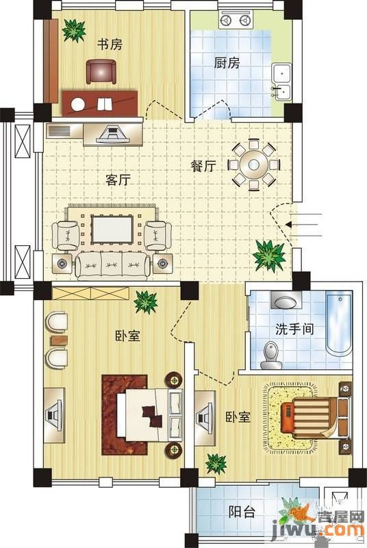 澜溪镇3室2厅1卫户型图