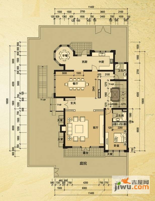 天马相城一期5室4厅5卫170.8㎡户型图