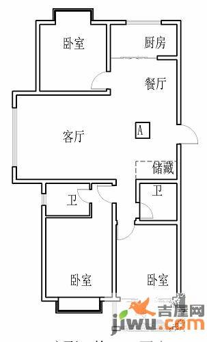 碧桂园凤凰山庄3室2厅1卫135.1㎡户型图