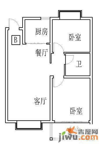 碧桂园凤凰山庄2室2厅1卫86.5㎡户型图