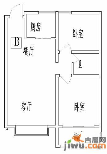 碧桂园凤凰山庄2室2厅1卫83.1㎡户型图