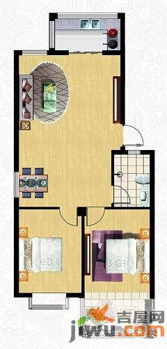 中正山庄2室2厅1卫66.7㎡户型图
