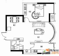 御金台1室2厅1卫76.5㎡户型图