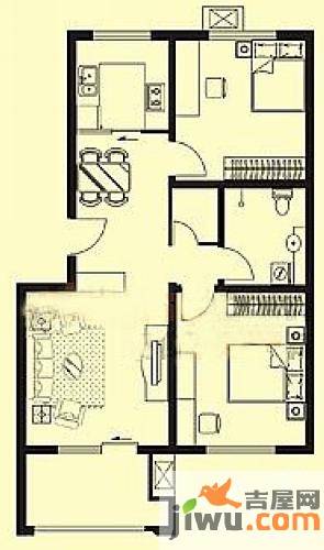 丽景佳园2室2厅1卫86.1㎡户型图