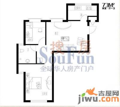 蓬莱新世界花园2室1厅1卫73㎡户型图