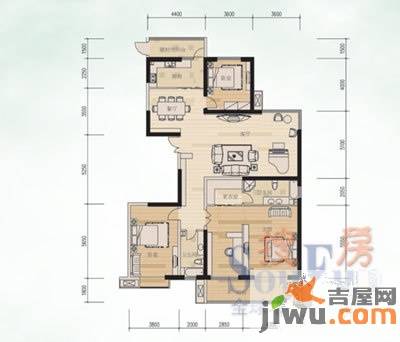 世纪华庭3室2厅2卫242.3㎡户型图