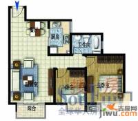 半岛蓝湾2室2厅1卫80.5㎡户型图