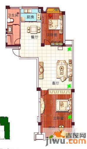 清泉文苑2室2厅1卫105.9㎡户型图