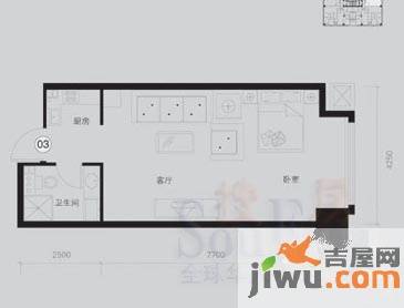 阳光100城市广场1室1厅1卫户型图