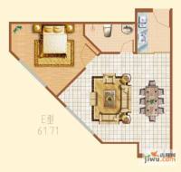 格林大厦海螺1室1厅1卫61.7㎡户型图