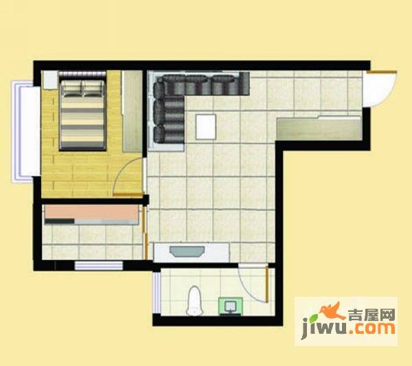 福慧源1室1厅1卫48.9㎡户型图