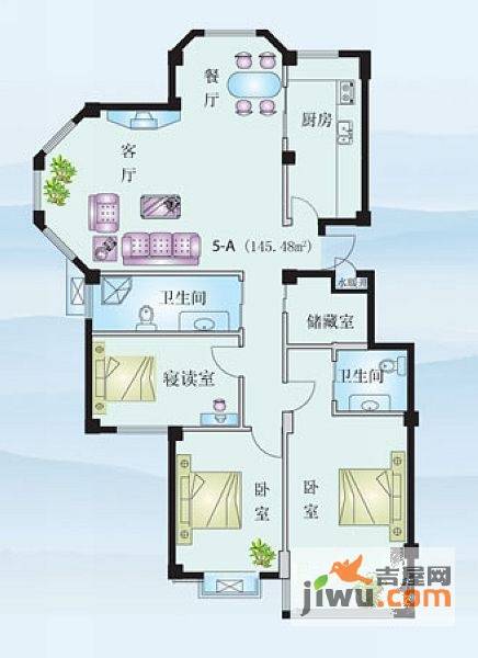 锦秀豪庭4室2厅2卫145.5㎡户型图