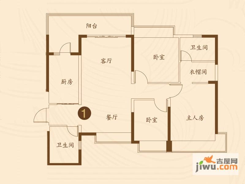 济南恒大名都3室2厅2卫135㎡户型图