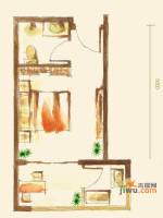 建大花园1室1厅1卫30㎡户型图