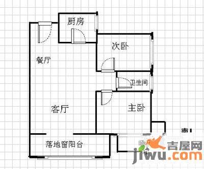 中齐他山2室2厅1卫94㎡户型图