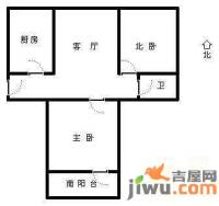 城投美里新居2室1厅1卫63㎡户型图