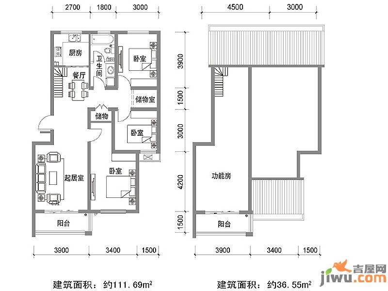 凯旋新城3室2厅1卫148.2㎡户型图