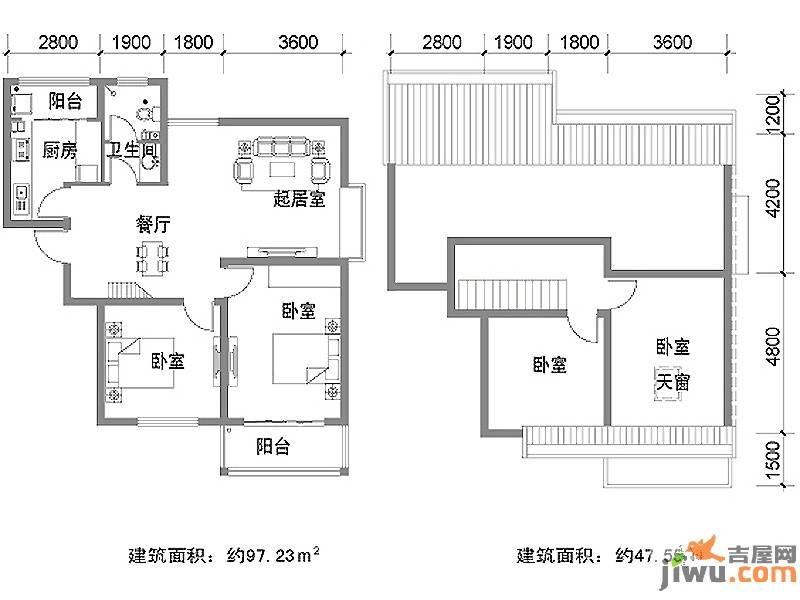 凯旋新城4室2厅1卫144.8㎡户型图