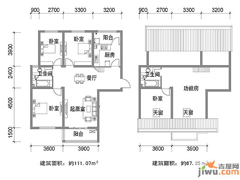 凯旋新城2室2厅1卫178.3㎡户型图