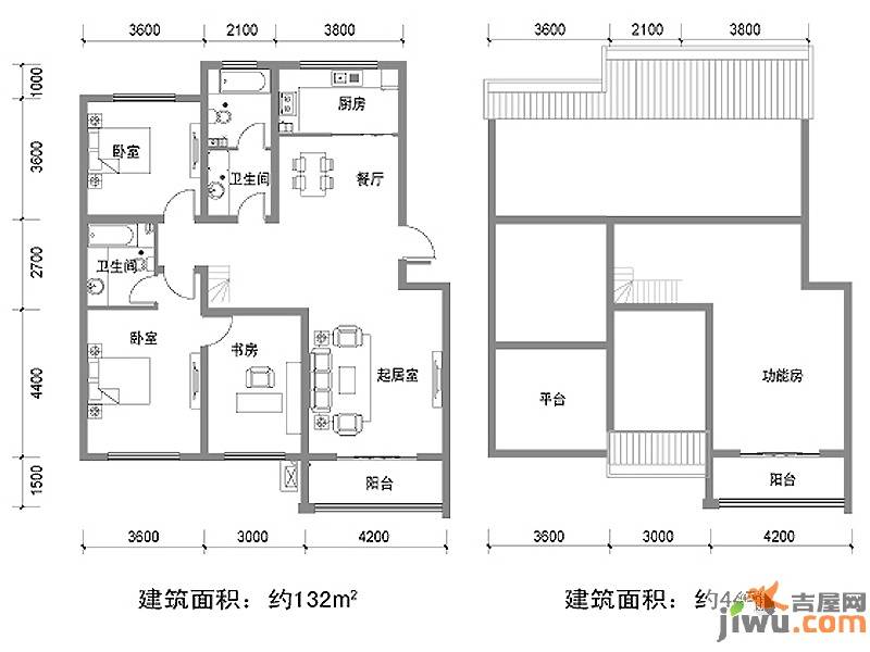 凯旋新城4室2厅2卫175.5㎡户型图