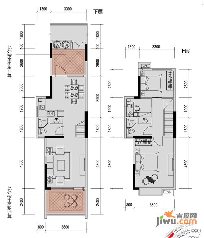 溪山御景3室2厅2卫111㎡户型图