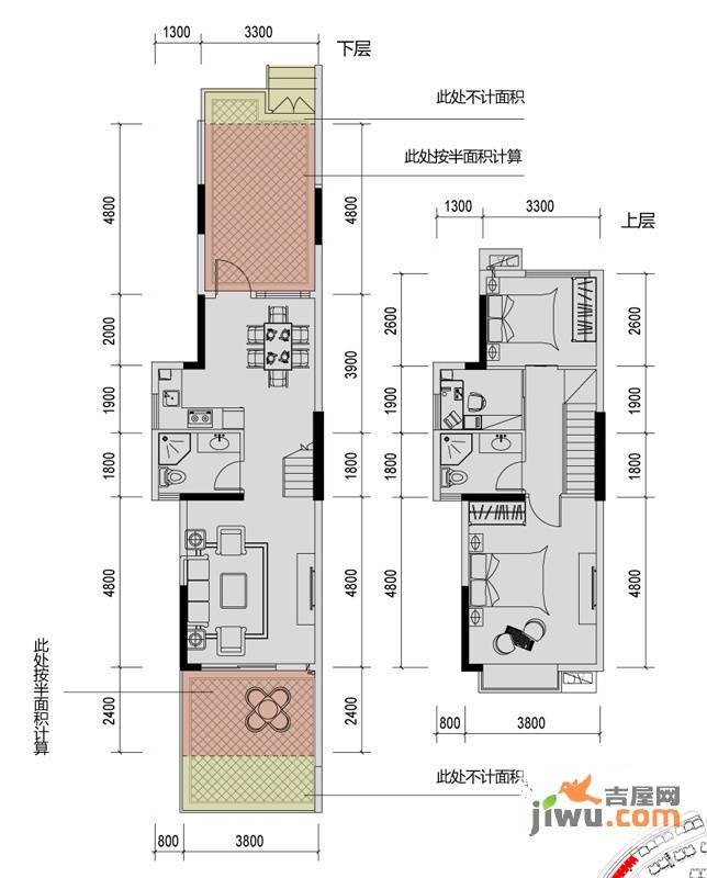 溪山御景3室2厅2卫115.1㎡户型图