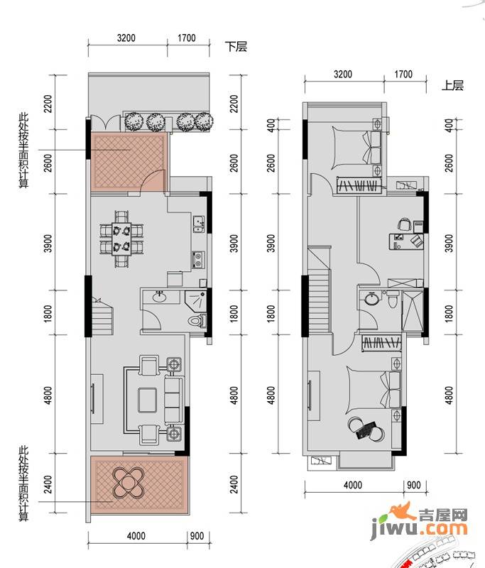 溪山御景3室2厅2卫132.7㎡户型图