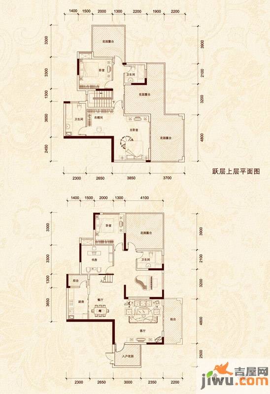 懿府4室3厅3卫207.4㎡户型图