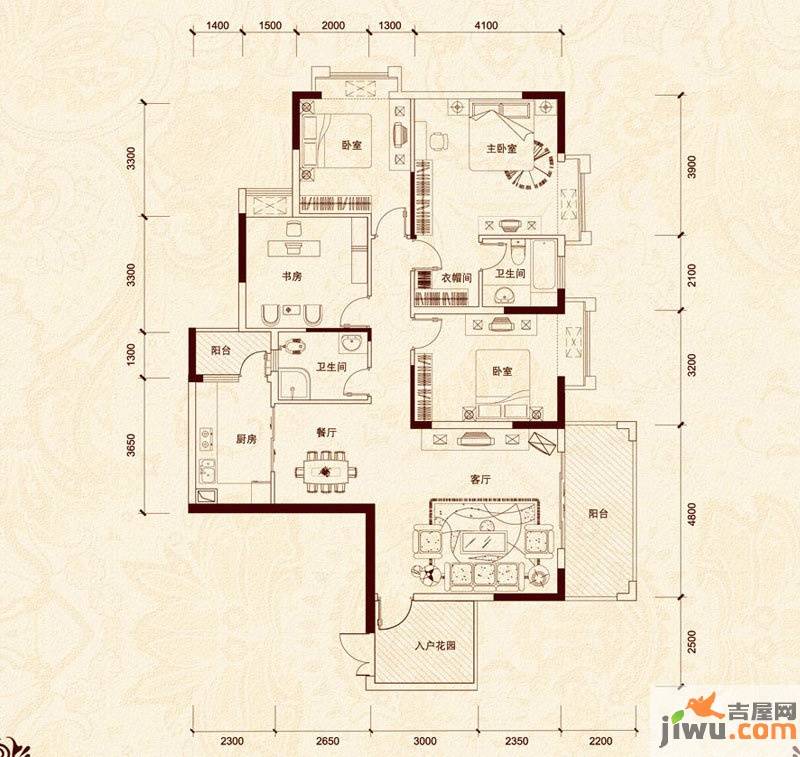 懿府4室2厅2卫157.1㎡户型图