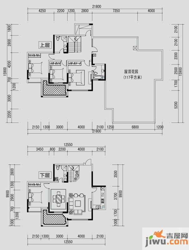 都市道1号4室2厅3卫200.2㎡户型图