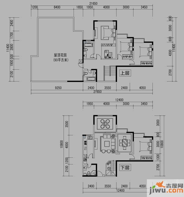 都市道1号4室2厅3卫212.4㎡户型图