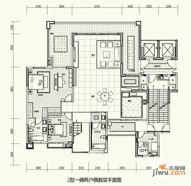 中天会展城5室3厅4卫196.3㎡户型图