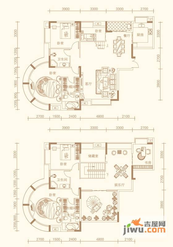 紫金庄园5室3厅5卫265.1㎡户型图