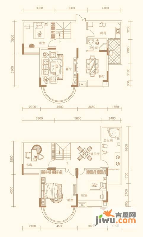 紫金庄园4室3厅2卫196.6㎡户型图