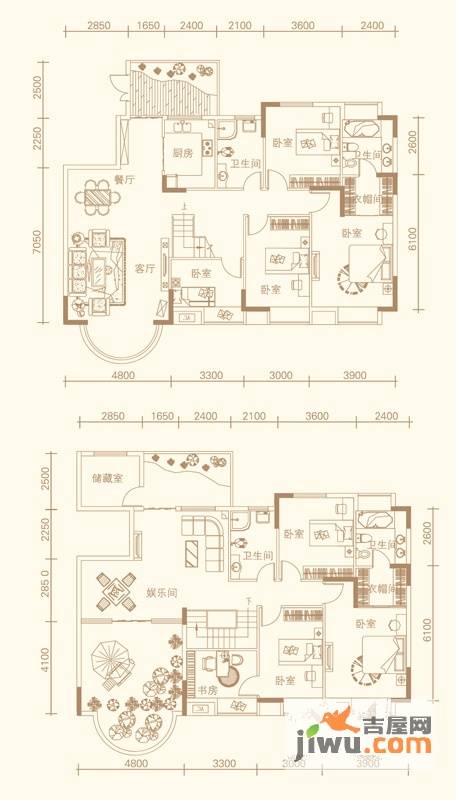 紫金庄园7室3厅4卫313.8㎡户型图