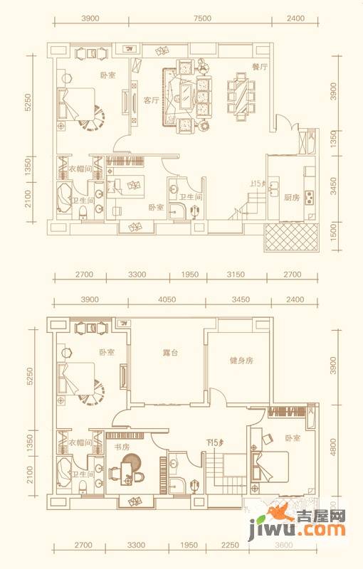 紫金庄园5室2厅4卫250.3㎡户型图