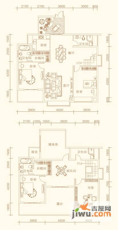 紫金庄园4室2厅4卫257.4㎡户型图