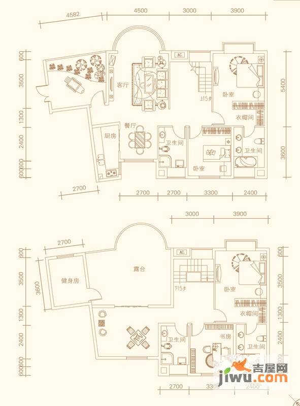 紫金庄园4室2厅4卫242.7㎡户型图