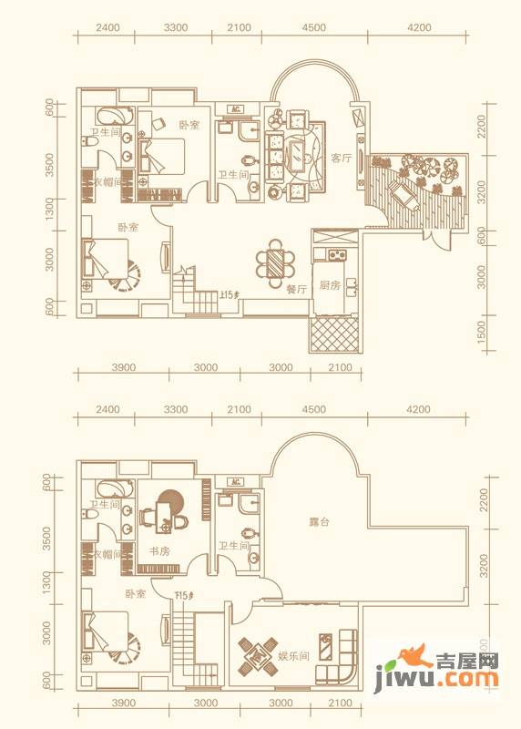 紫金庄园4室2厅4卫241.8㎡户型图