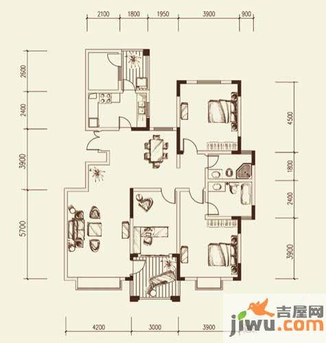 银地班芙小镇3室2厅2卫151.5㎡户型图