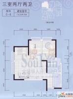 祥源大厦3室2厅2卫113.2㎡户型图