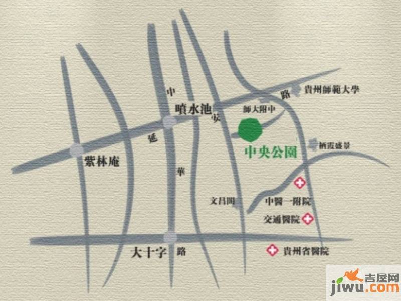 清镇中央公园位置交通图图片