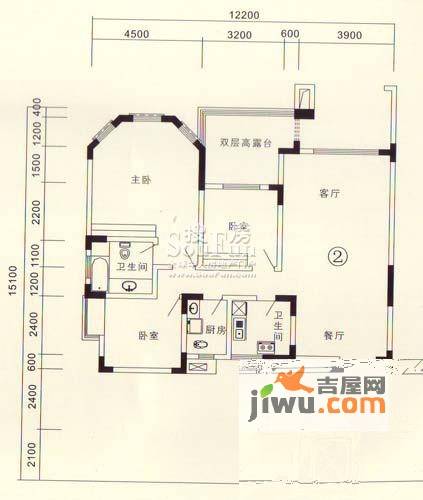 黔城碧水人家3室2厅2卫133.2㎡户型图