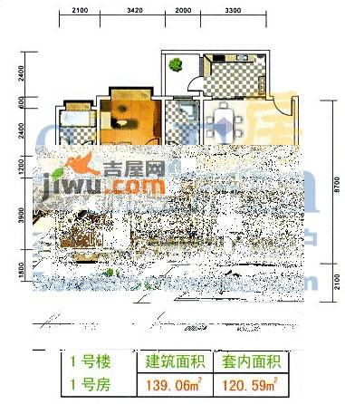 美佳假日花园3室2厅2卫139.1㎡户型图