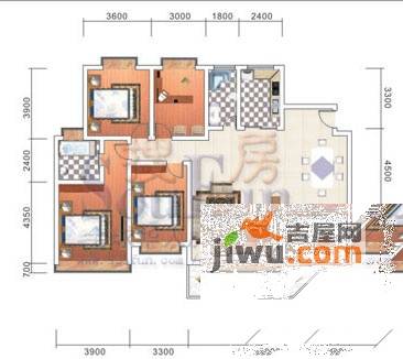 美佳假日花园4室2厅2卫180.1㎡户型图