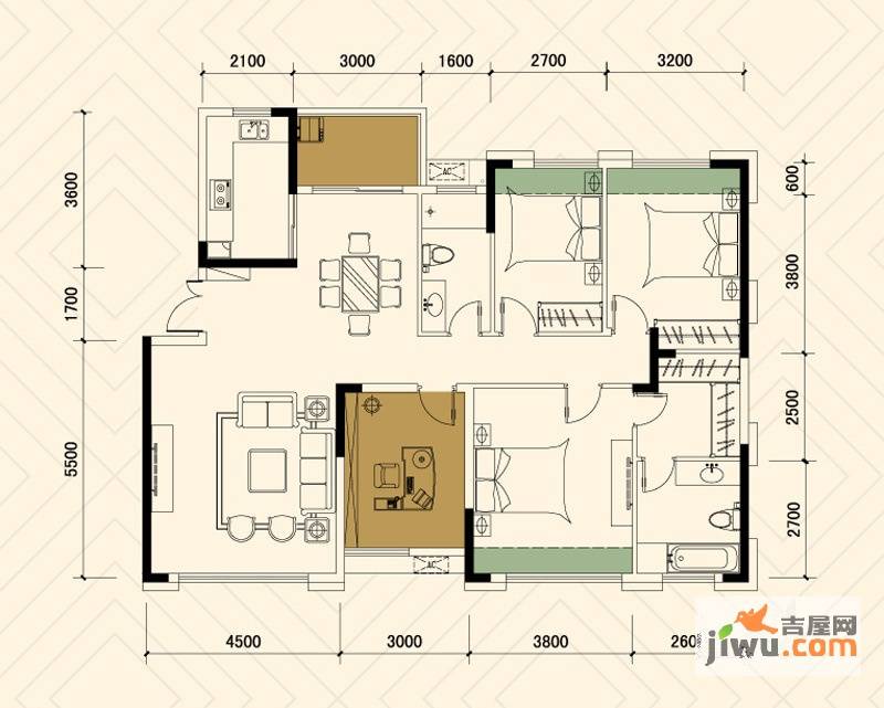 兆基新王府4室2厅2卫149.8㎡户型图