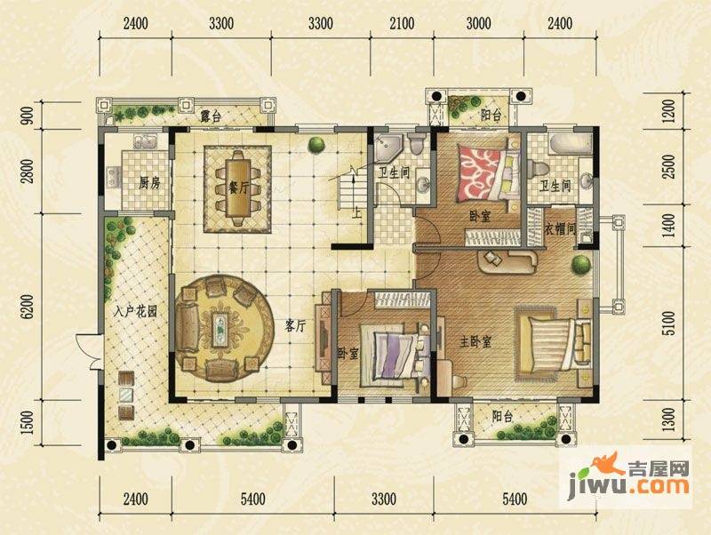 经典天成5室3厅4卫280㎡户型图